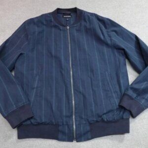 Bonobos Jacket Large Blue Striped Bomber